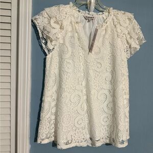 Nanette Lepore Cream Lace Blouse